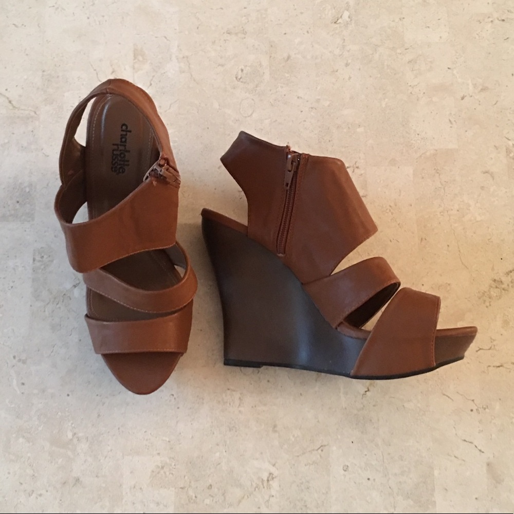 Charlotte Russe Wedges Cognac